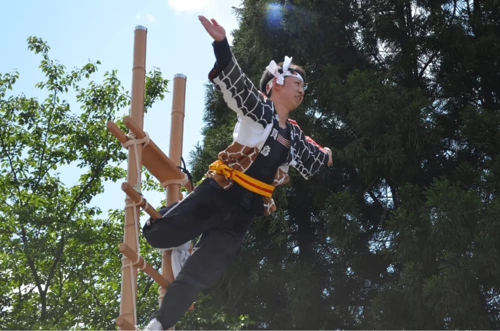 消防団による加賀鳶披露