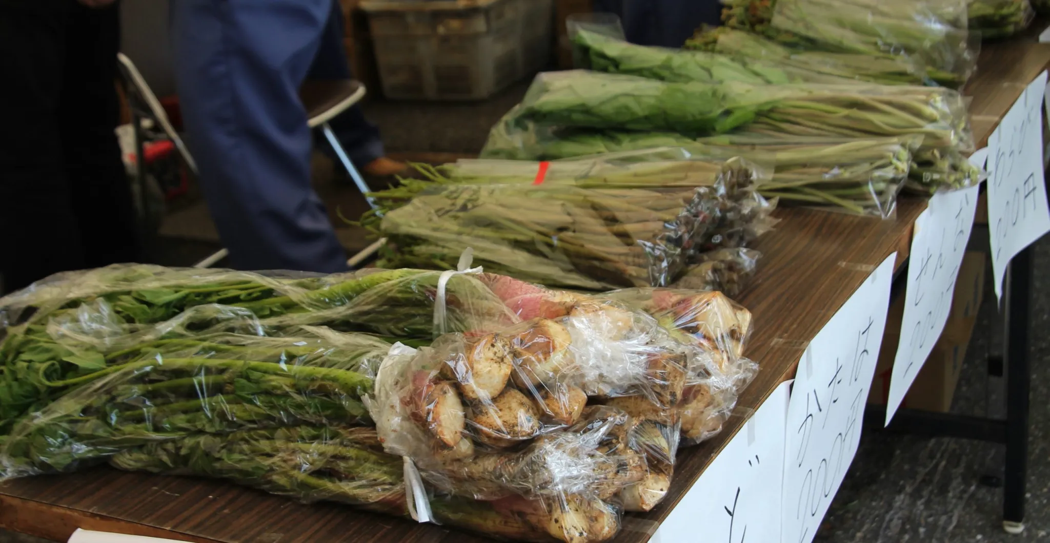 山菜の直売の様子 山菜の直売の様子